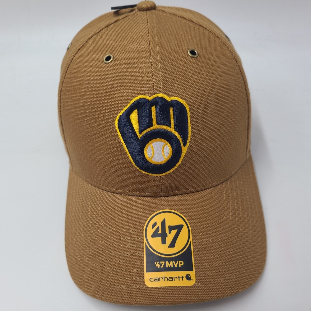 Milwaukee Brewers Hat Adjustable Carhartt 47 Brand MVP Brown MLB Baseball Men